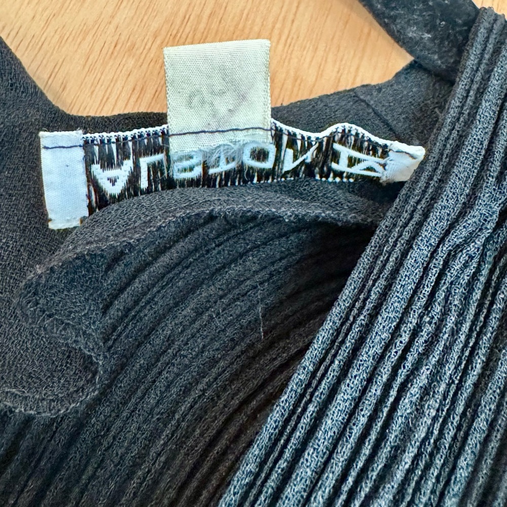 Rare 1978 Halston IV Pleated Black Wrap Dress w/ Balloon Sleeve petite medium M - Picture 14 of 15